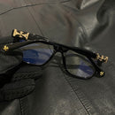 oculos chrome hearts preto e dourado