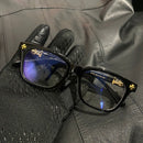 oculos chrome hearts preto e dourado